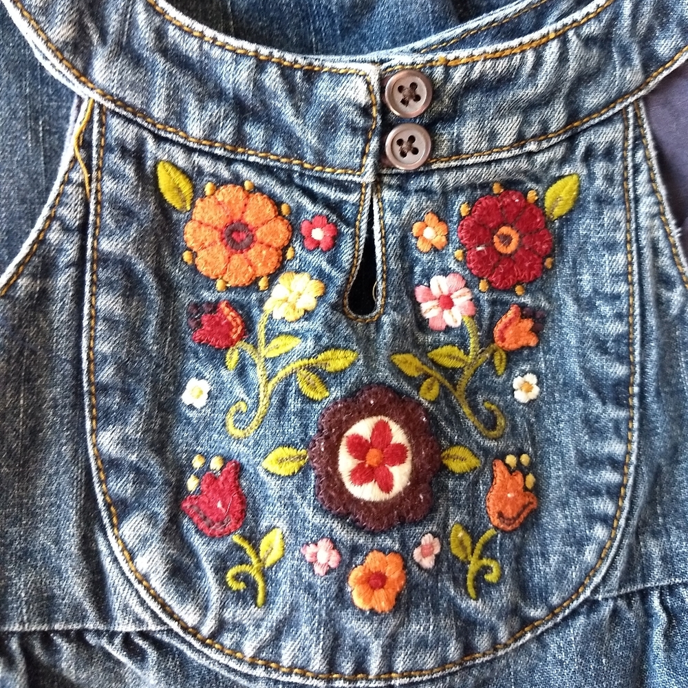 Gymboree Denim Overalls 6-12 Mo Romper & Jacket - Picture 2 of 12